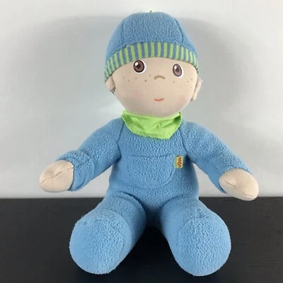 HABA LUIS BEBÉ NIÑO TRAJE AZUL CON SOMBRERO Y BANDANA VERDE MUÑECA DE PELUCHE Foto 1 de 4