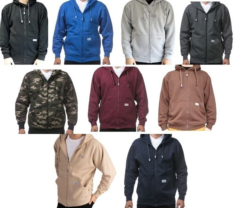 PROCLUB PRO CLUB MEN'S HEAVYWEIGHT FULL ZIPPER HOODIE PLAIN ZIP UP HOODED JACKET - Image 1 of 1