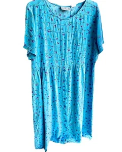 Vintage Erika II Studio Floral Pintuck Grid Cottagecore Midi Dress, Sz XL / 1X - Picture 1 of 4