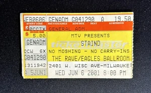 2001 Staind Rave Eagles Ballroom Milwaukee Wisconsin Concert Ticket Stub June 6 - Picture 1 of 2