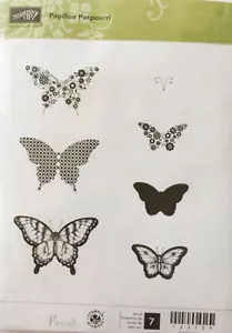 STAMPIN UP RETIRED PAPILLON POTPOURRI (7) CLEAR STAMPS NEW SCRAPBOOK CARDMAKING - Picture 1 of 3