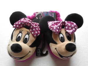 Pantuflas de felpa Disney Minnie Mouse para niñas pequeñas talla 11/12 - Imagen 1 de 3