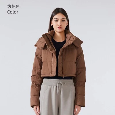 Chaqueta acolchada recortada con capucha talla 4-12 pequeña mediana grande para mujer nueva Foto 1 de 4