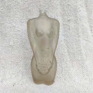 Vintage Half Nude Clear Glass Figural Perfume Bottle Decorative Collectible