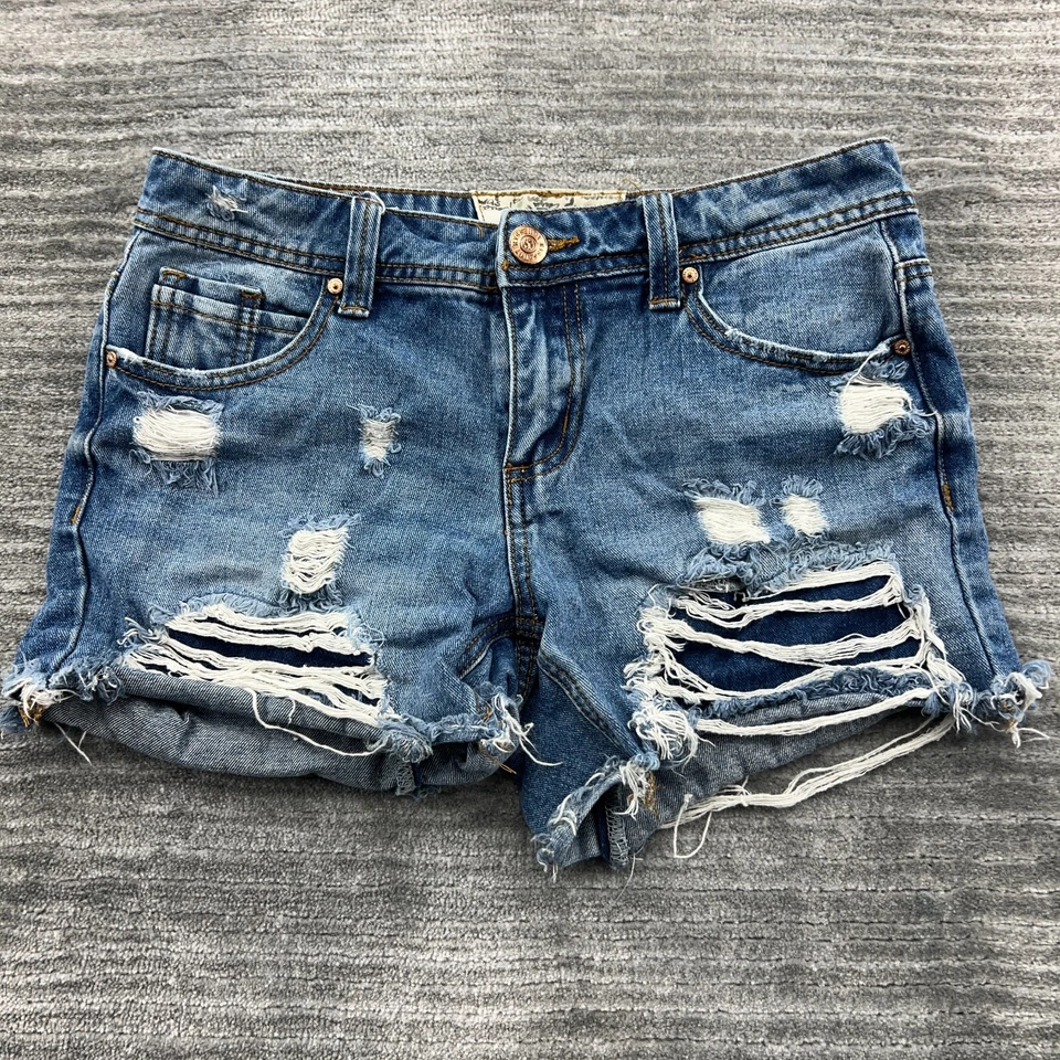 Hot Kiss Shorts Talla 5 Mujeres Cici Short Cut Off Tiro Medio Lavado Medio Azul Denim Foto 1 de 4