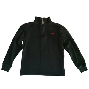 Chaps Boys 1/4 Zip Pullover Sweater Black M 10 12 - Picture 1 of 4