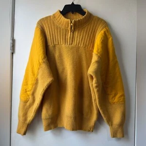 Vintage 80s Ermenegildo Zegna Men’s Yellow Knit Sweater Sz 52 - Picture 1 of 13