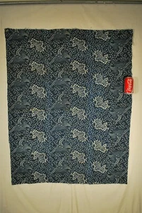 JAPANISCHES INDIGO BORO TUCH / ANTIKER HANDGEWEBTER BAUMWOLLSTOFF / 37" X 46" - Bild 1 von 12