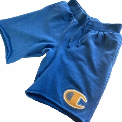 Champion Reverse Weave Shorts Sweat Cut-Off Men's L  Big C Blue 3 Pocket VTG - Image 1 of 4