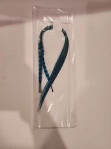 Feather hair extension Blue & black 3 Feathers bonded together at the tip - Picture 1 of 3