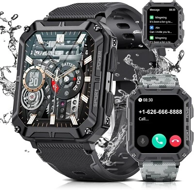 Military Smart Watches for Men(Answer/Dial) 1.83''Rugged Health Fitness Tracker - Image 1 of 4