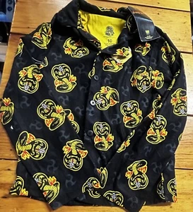 Cobra Kai Youth Black & Gold Logo Print 100% Polyester Shirt/Top Size 10 - Picture 1 of 6