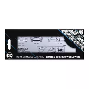 DC Batman | Batmobile Schematic Metal Fan-Plate | Limited Edition - Picture 1 of 4