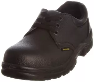 NUOVE scarpe stringate nere da lavoro di sicurezza in pelle varie taglie - Foto 1 di 7