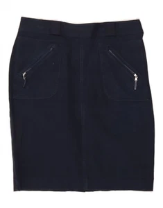 RALPH LAUREN Womens Pencil Skirt US 6 Medium W32 Navy Blue Cotton AP16 - Picture 1 of 3