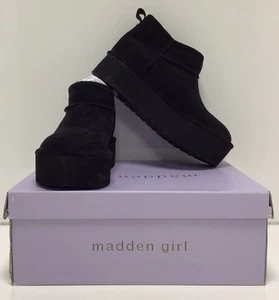 Madden Girl Women's Embracce Cozy Mini Booties In Black US Size 8 - Picture 1 of 5