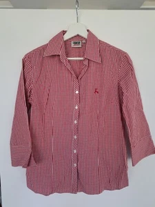 Trachtenbluse Damen Oberteil Rot Weiß Kariert Country Line 36 Oktoberfest Wiesn - Bild 1 von 5