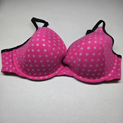 Cacique Women Bra 40DD Pink Polka Dot T Shirt Underwired Adjustable Straps - Image 1 of 4