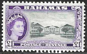 Bahamas (British) 1954 Scts #173 M/NH, VF-XF, FOG "Queen Elizabeth II "POUND - Picture 1 of 2