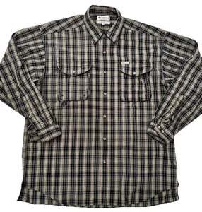 VTG Columbia Plaid Button Up Shirt Mens XL Double Pocket 90s Y2K - Picture 1 of 10