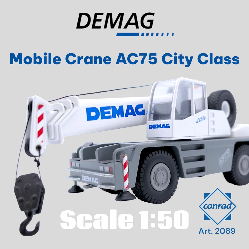 Conrad 1:50 - Modellino di Gru - Demag AC75 City Class Mobile Crane Art. 2089 - Immagine 1 di 4