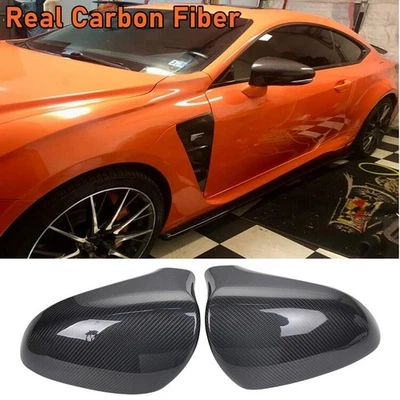 Tapas de cubierta de espejo retrovisor lateral de fibra de carbono real para Lexus RC/ES/IS/GS 2013-2017 complemento Foto 1 de 4