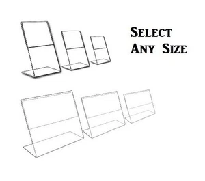 Acrylic Sign Display Slanted Acrylic Sign Holder One Sided Acrylic Holder DEAL! - Picture 1 of 8