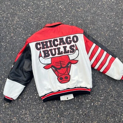 Vintage 90s Chicago Bulls Jeff Hamilton NBA Michael Jordan Leather Jacket - Image 1 of 4