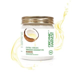 Organic Harvest Cold Pressed Extra Virgin Coconut Oil | For Hair & Skin 200ml