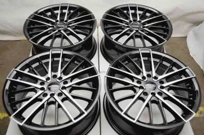 Kudo Racing Destruction 16x7 5x100 5x114.3 5x4.5 Black Machined Wheels Rims (4) - Image 1 of 4
