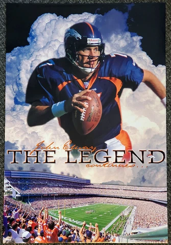 John Elway THE LEGEND Denver Broncos 1998 23x35 Vintage Original Costacos POSTER Cover