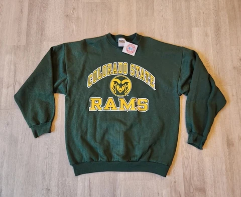 Vintage Colorado State Rams Green Pullover Crewneck Sweatshirt Tultex Sz XL NWT Cover