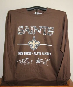 SAINTS Fan Maglietta a Maniche Lunghe, X-Large in Marrone - Foto 1 di 5