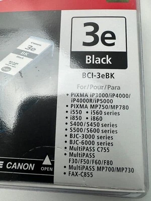 GENUINE Canon 3e Black Ink Cartridge BCI-3eBK 2 Pack NEW SEALED - Image 1 of 4
