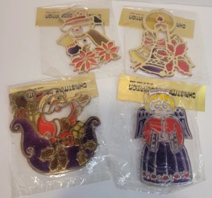 New Christmas sun catcher style ornaments set of 4 - Picture 1 of 5