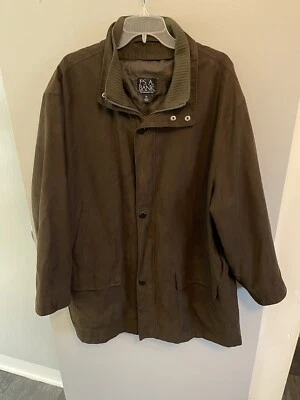 Jos A Bank Men’s Olive Green Microfiber Jacket Removable Liner Full Zip Size XL - Imagem 1 de 4