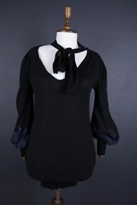 CLASS ROBERTO CAVALLI Black Wool Designer Long Sleeve Top Shirt Size IT 42 - Picture 1 of 10