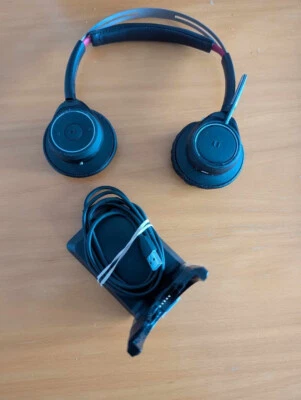 Plantronics - Voyager Focus UC Poly - Bluetooth Dual-Ear Stereo Headset - Image 1 of 2