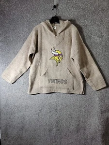 NFL Minnesota Vikings Hoodie Adult L Beige Hippie Poncho Rare - Picture 1 of 10