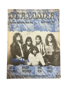 SCREAMER MAGAZINE ORIGINAL 1989 TESLA METAL CHURCH SKID ROW WINGER MANDEL FANG - Picture 1 of 1