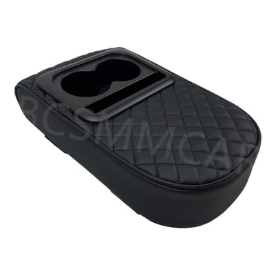 Car Armrest Cushion Center Console Box Pad Protector Accessories W/2 Cup Holder - Image 1 of 4