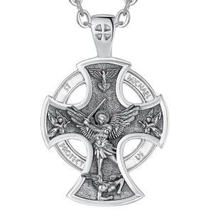 Collar Colgante Cruz San Miguel Plata Esterlina 925 MLD - Opciones de Cadena - Imagen 1 de 15