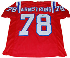Bruce Armstrong Signed (New England Patriots) Xl Custom Jersey Beckett Bg93619
