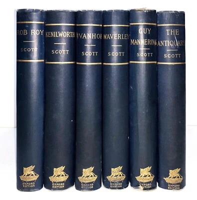 Antique Rob Roy Walter Scott Book Collection - Oxford Edition (6 Volumes, 1860s) Foto 1 de 4