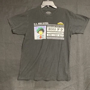 Camisa My Hero Academia Adulto Mediana Negra Blanca Algodón Informal Anime Para Hombres - Imagen 1 de 10
