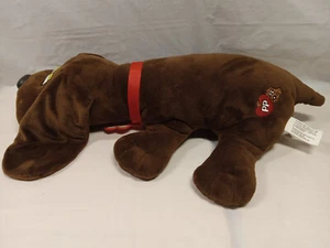 2021 Hasbro Plush Pound Puppies Puppy Dog 18" Brown With Red Collar - Picture 1 of 10