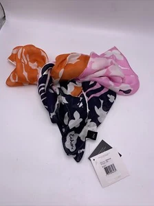 $68  Echo Silk Scarf  Color Block  Orange & Blue V43 - Picture 1 of 5