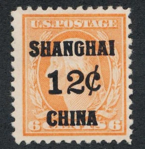 UNITED STATES K6 MINT HINGED, F-VF, 12c SHANGHAII - Picture 1 of 1