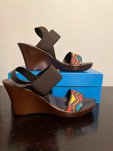 NUEVAS EN CAJA Sandalias de cuña elásticas elásticas con correa elástica elástica para zapateros italianos 10 - Imagen 1 de 9