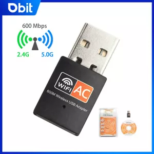 Dbit 600Mbps 2.4+5GHz Dual Band USB Adapter WiFi Wireless Network Card 802.11ac - Picture 1 of 6